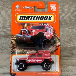Matchbox Car Red Jeep Wrangler Superlift Off-Road Truck SUV 70 Years 2023 New